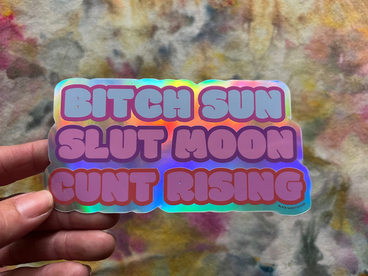 Zodiac Sign Sticker - Bitch Sun, Slut Moon, Cunt Rising