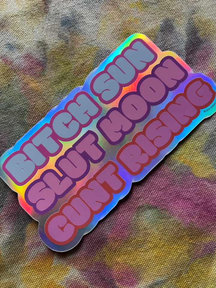 Zodiac Sign Sticker - Bitch Sun, Slut Moon, Cunt Rising