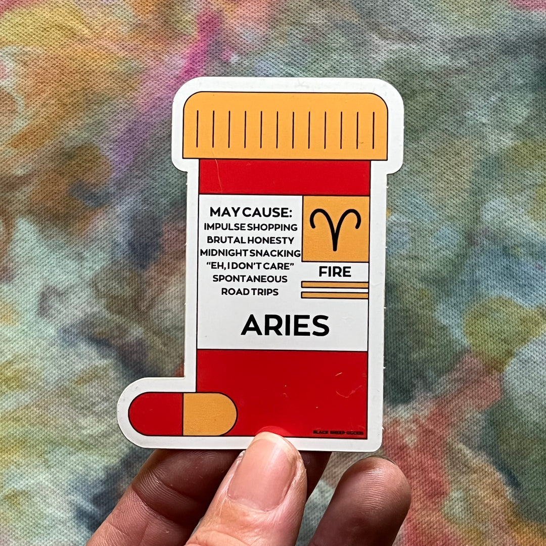 Zodiac Sign Pill Bottle Sticker