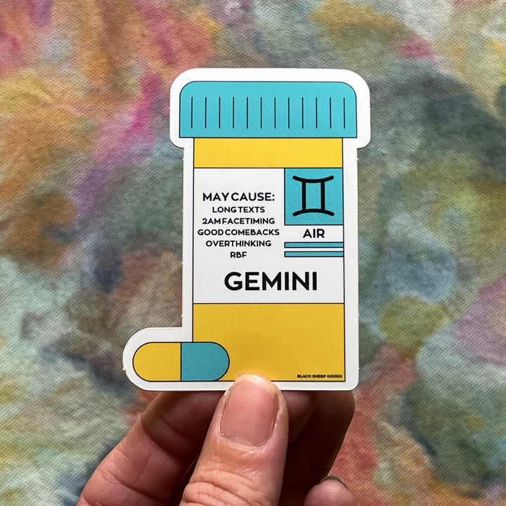 Zodiac Sign Pill Bottle Sticker