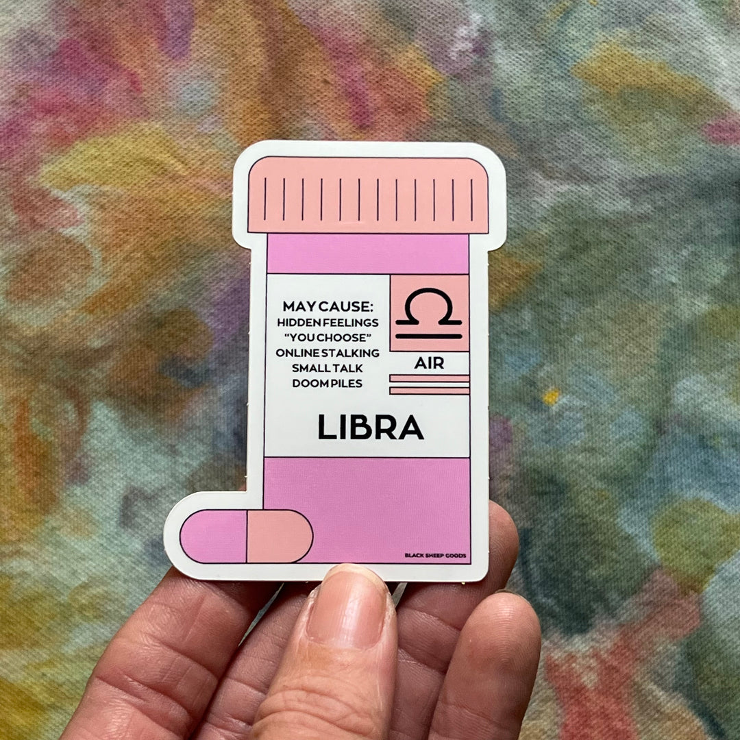 Zodiac Sign Pill Bottle Sticker