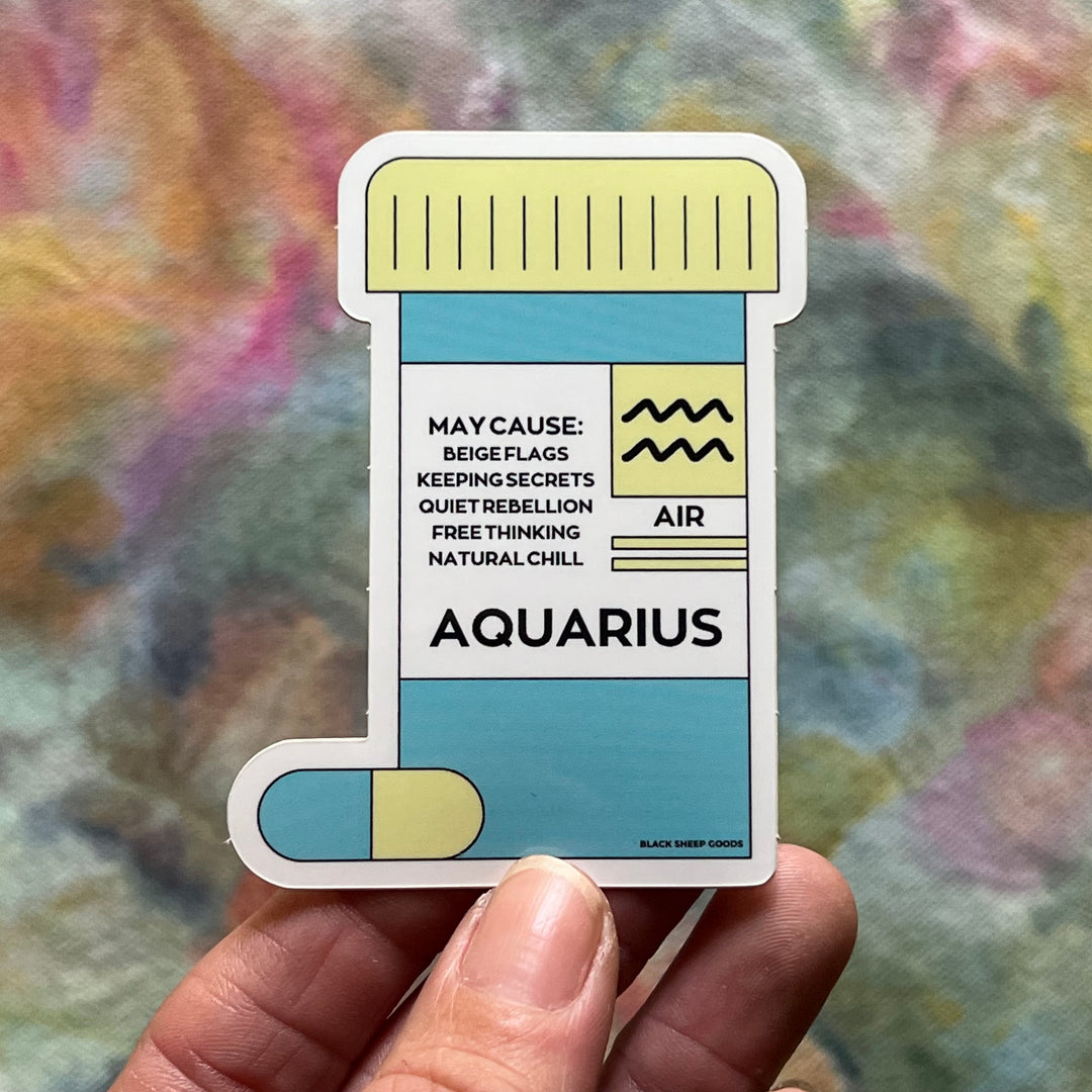 Zodiac Sign Pill Bottle Sticker