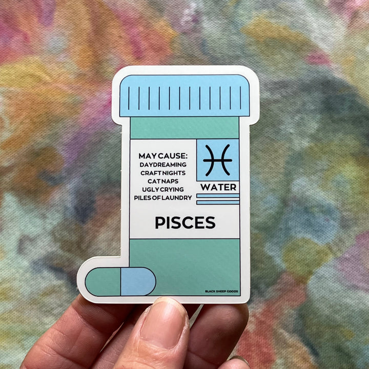 Zodiac Sign Pill Bottle Sticker