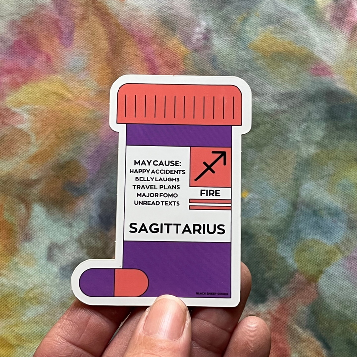 Zodiac Sign Pill Bottle Sticker